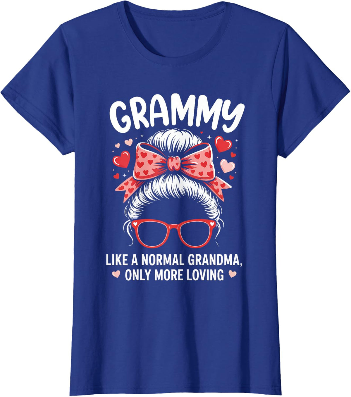 Grammy Valentine Quote for Loving Grandma with Cute Bow T-Shirt - Royal Blue