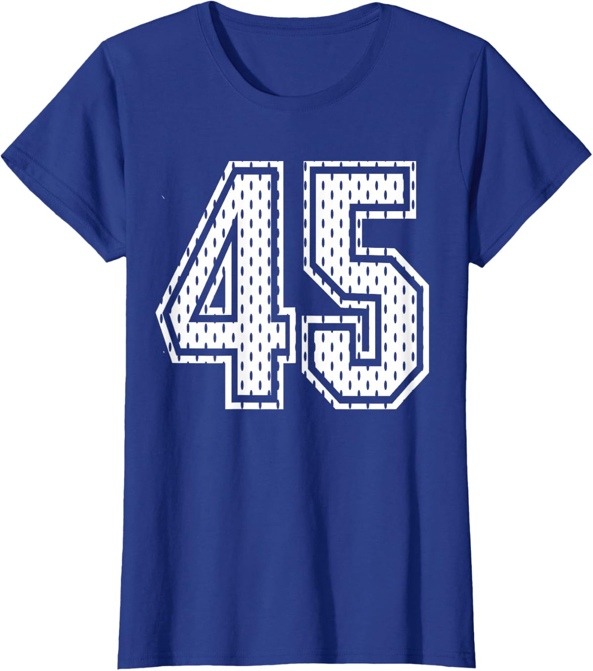 White Number 45 Sports Fan #45 Jersey Shirt Team Player T-Shirt - Royal Blue