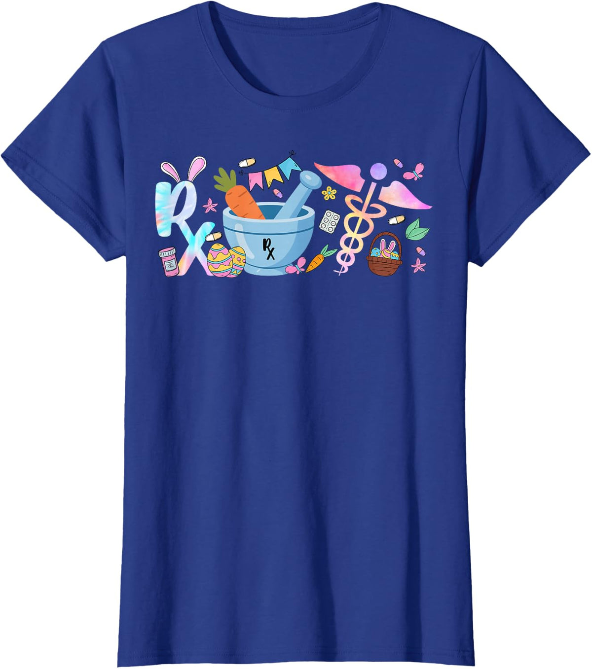 RX Easter Bunny - Certified Pharmacist Pharmacology Gifts T-Shirt - Royal Blue