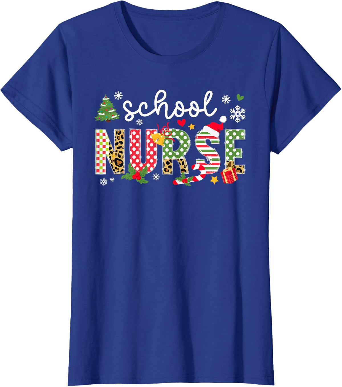 School Nurse Christmas School Nursing Xmas Party T-Shirt - Royal Blue