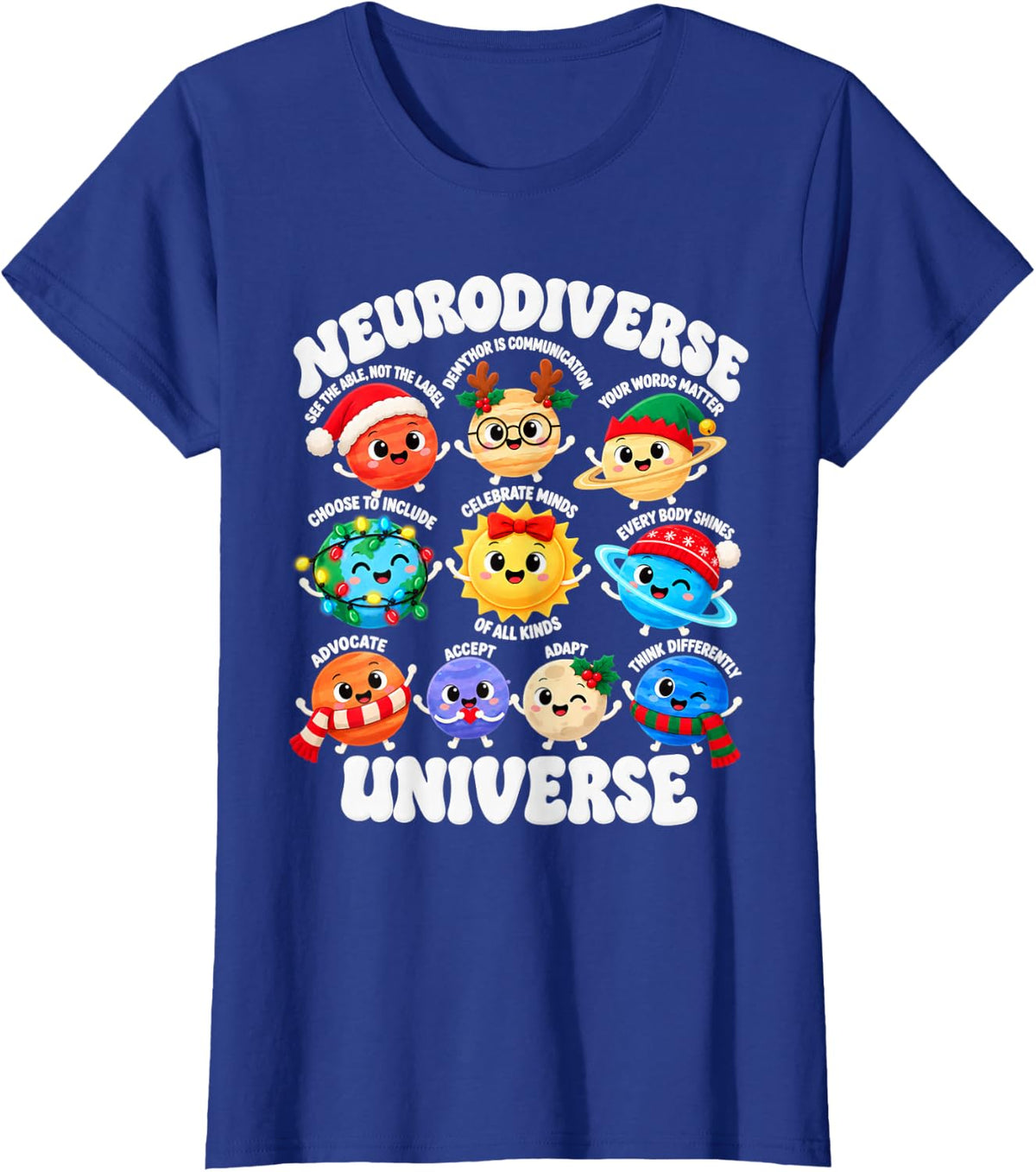 Neurodiverse Universe IEP Special Ed Paraprofessional para T-Shirt - Royal Blue