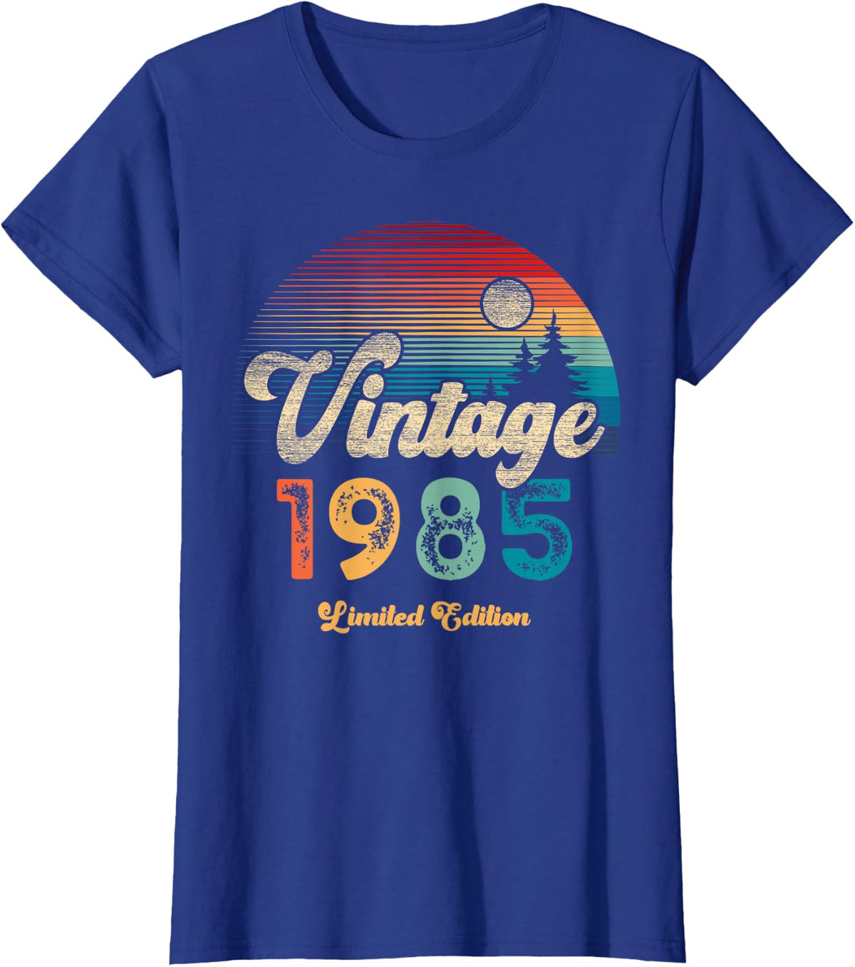 Vintage 1985 Limited Edition Retro Sunset 41st Birthday T-Shirt - Royal Blue