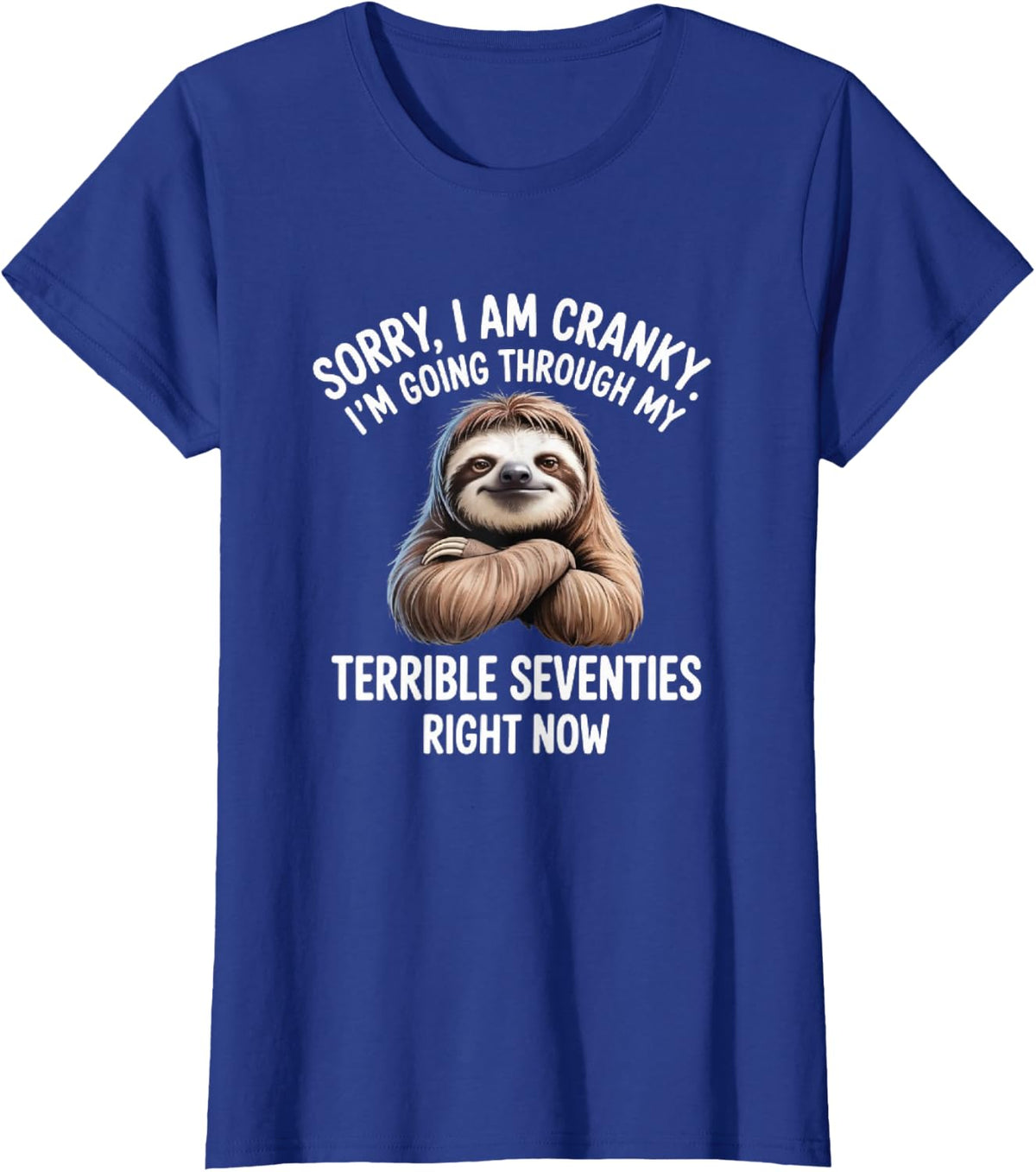 Sorry I Am Cranky I'm Going Through My Terrible Seventies Grumpy Shirt Tee T-Shirt - Royal Blue