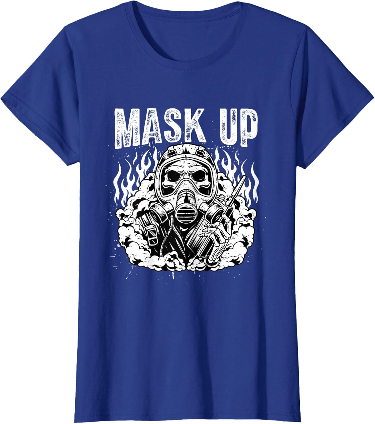 Mask Up Firefighter Gift Fire Dept SCBA Fire Rescue Fireman T-Shirt - Royal Blue