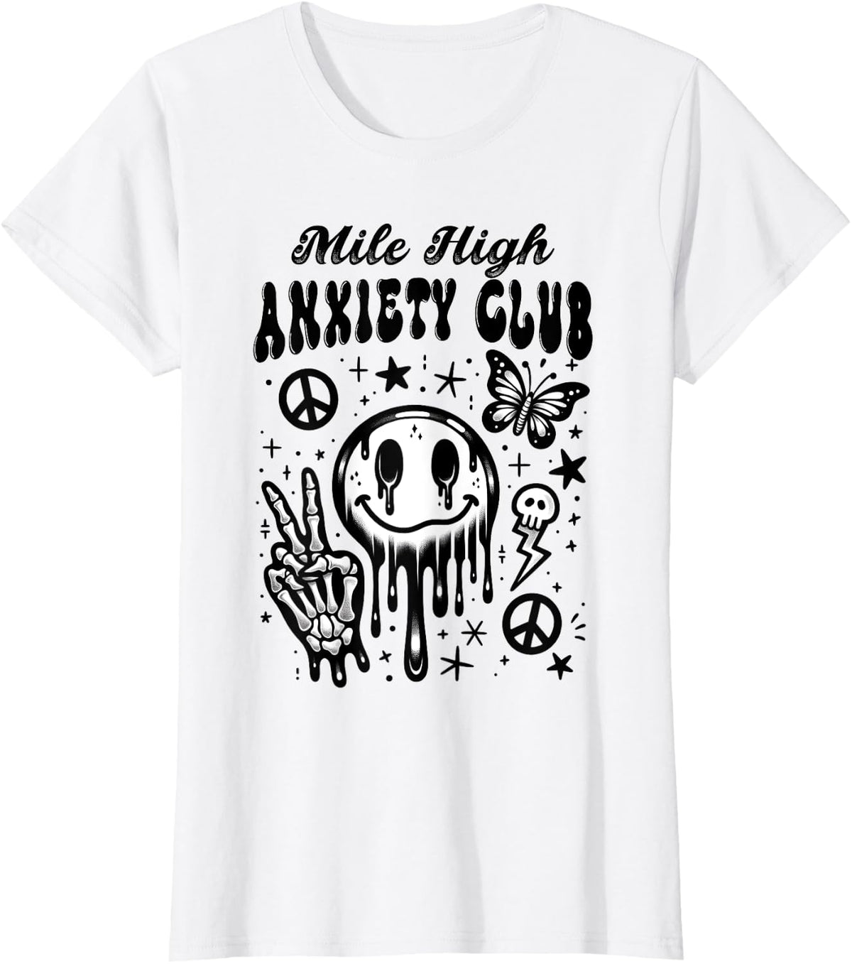 Mile High Anxiety club T-Shirt - White