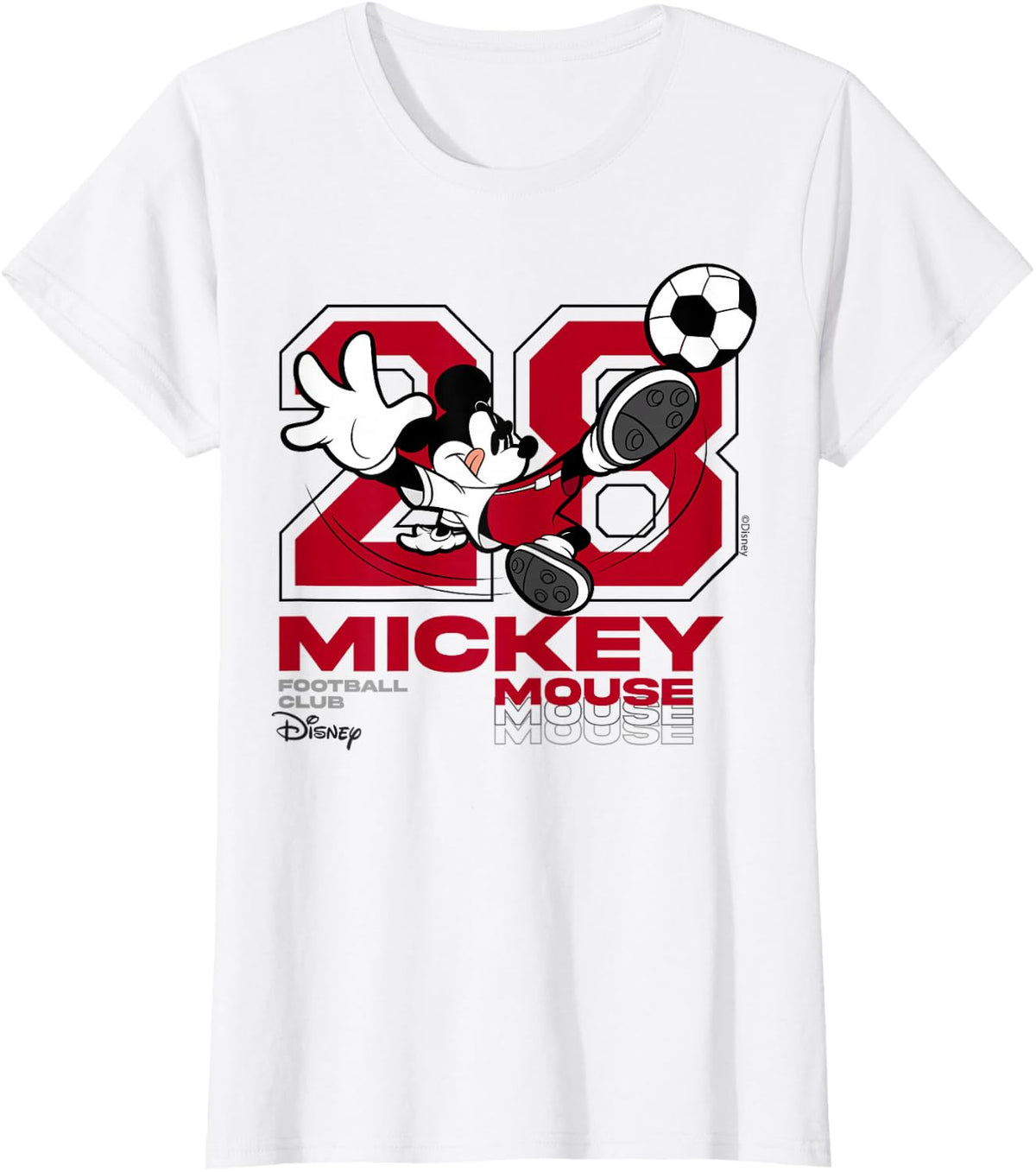 Disney Mickey Mouse Soccer Club 28 Athletic T-Shirt - White