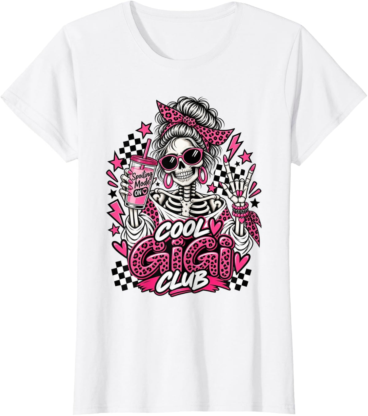 Gigi Messy Bun Cool Gigi Club T-Shirt - White