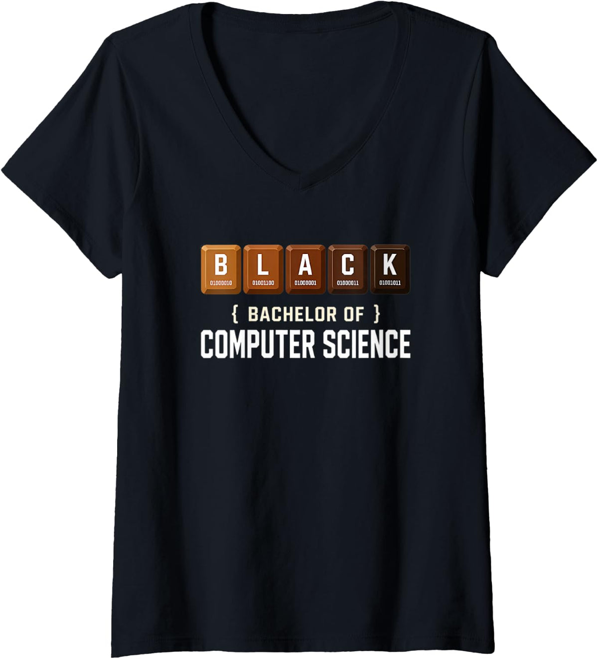 Women's Black Bachelor of Computer Science Graduate Class of 2026 V-Neck T-Shirt - Black