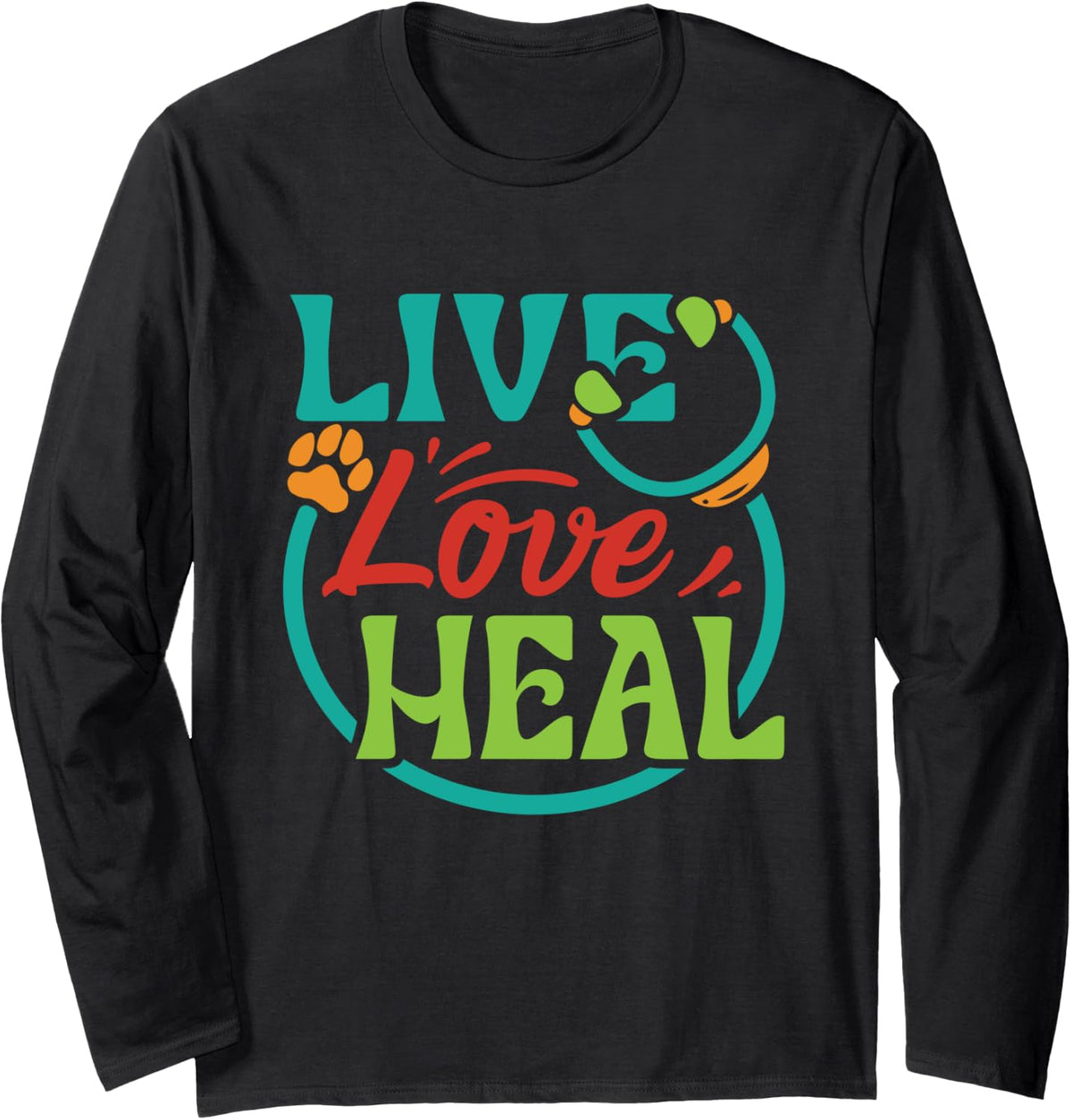 Veterinary Veterinarian Vet Long Sleeve T-Shirt - Adult Unisex Black