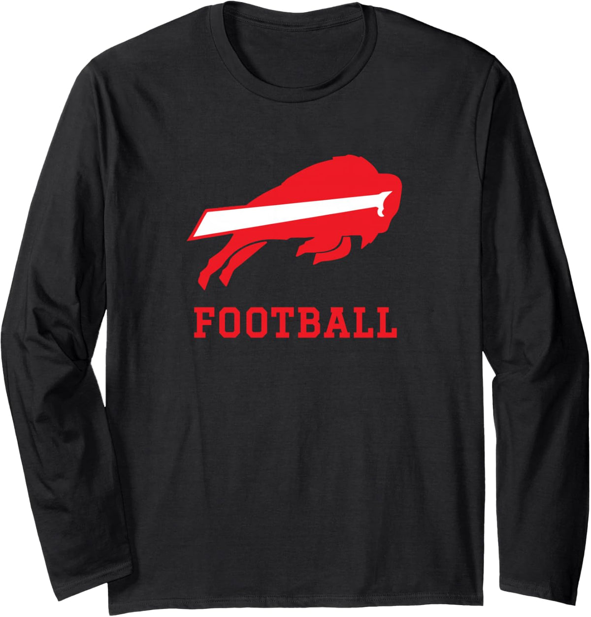 Lone Oak Buffaloes Football Long Sleeve T-Shirt - Adult Unisex Black