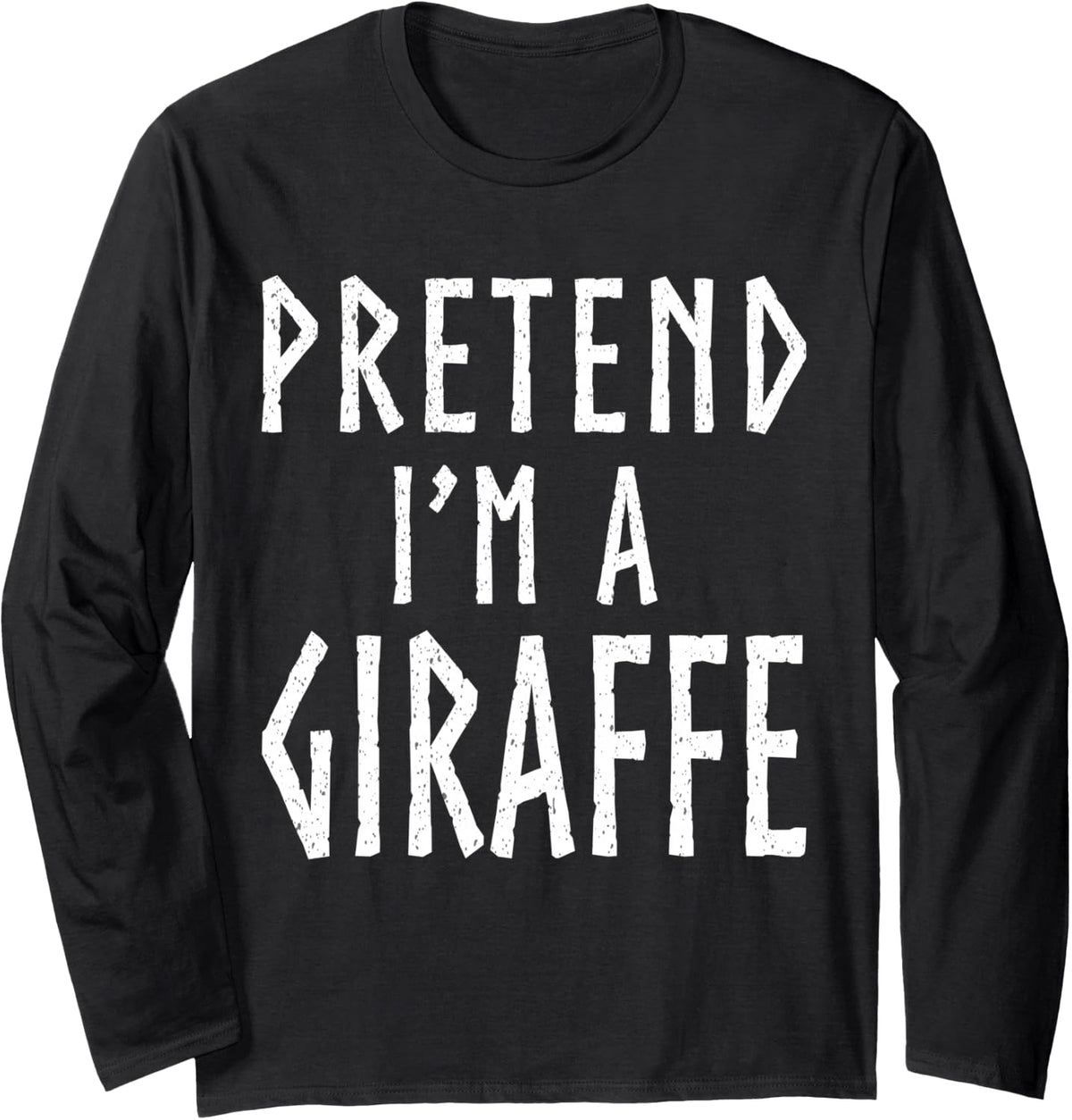 Pretend I'm A Giraffe Family Halloween Costume Matching Long Sleeve T-Shirt - Adult Unisex Black