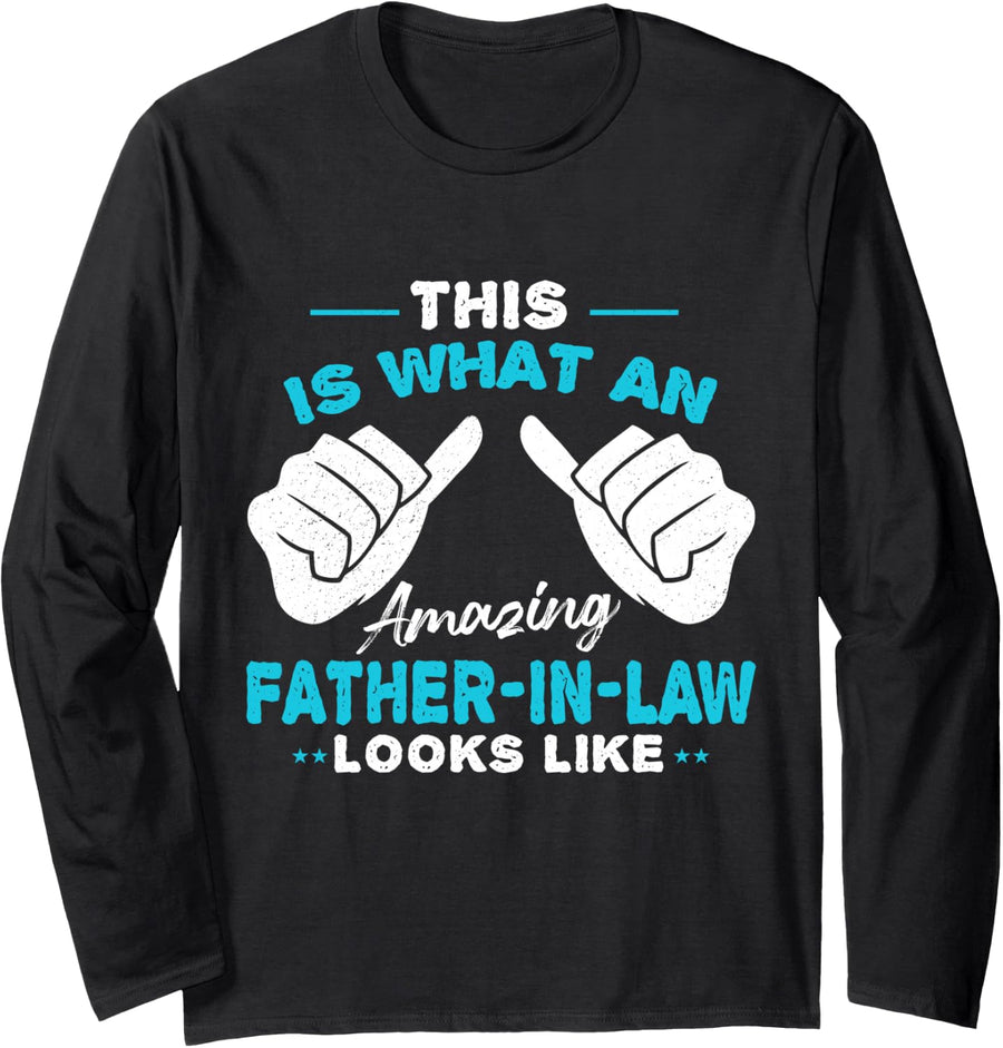 Awesome Father-in-Law Father's Day Papa Daddy Father Long Sleeve T-Shirt - Adult Unisex Black