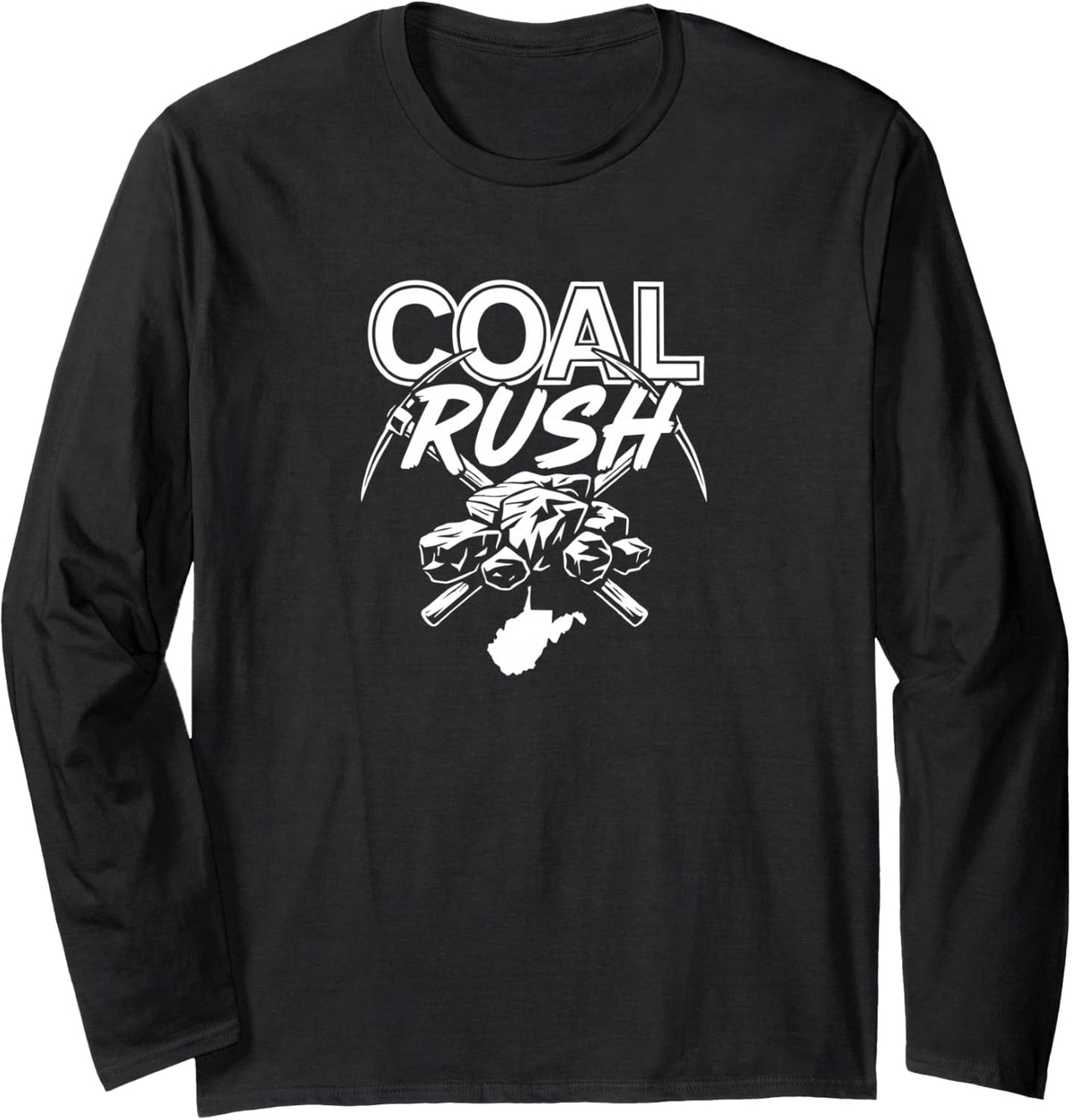 WV Coal Rush Long Sleeve T-Shirt - Adult Unisex Black