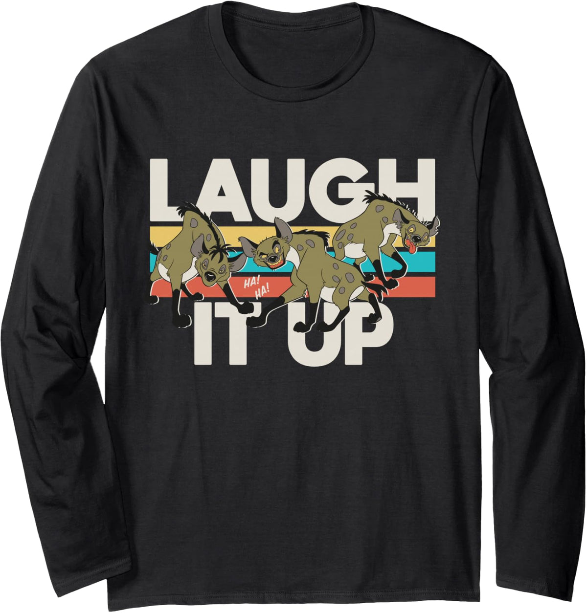 Disney The Lion King Hyenas Laugh It Up 90s Long Sleeve T-Shirt - Adult Unisex Black
