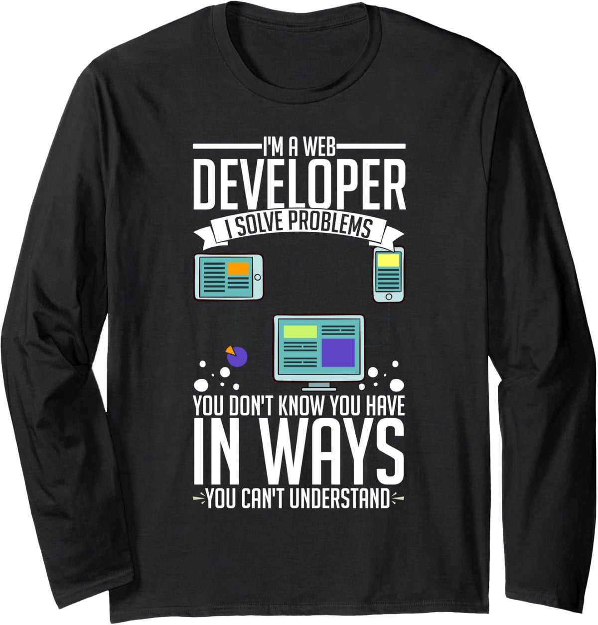 Web Developer Tools App Computer Science Website Technology Long Sleeve T-Shirt - Adult Unisex Black