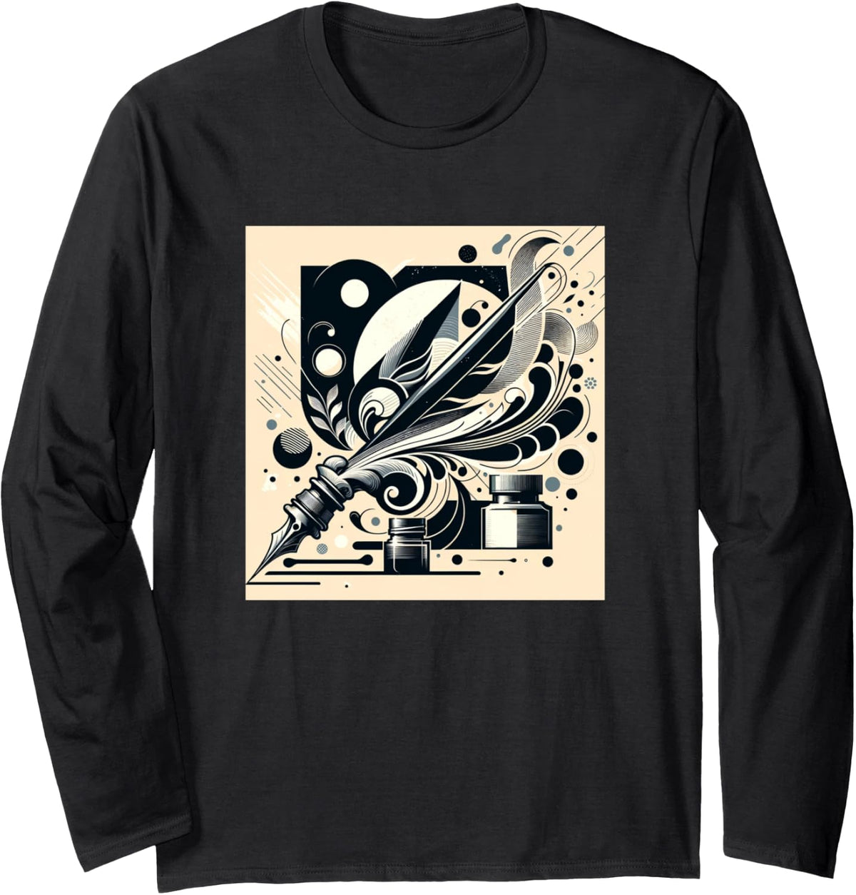 Calligraphy Long Sleeve T-Shirt - Adult Unisex Black