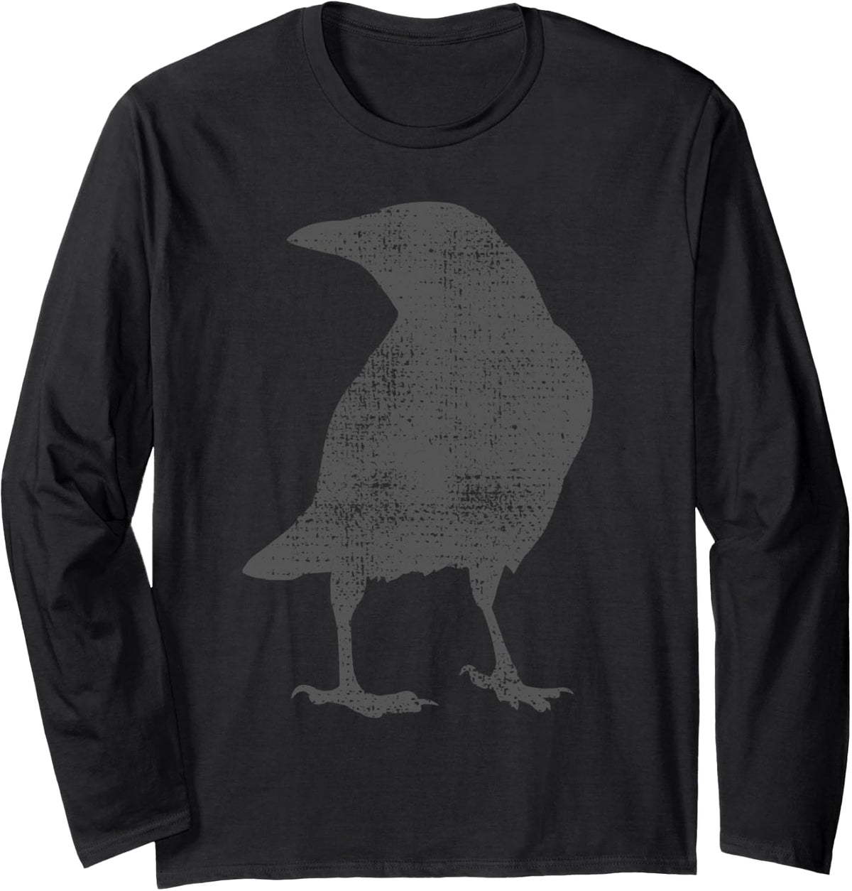 Crow Blackbird Raven Bird Vintage Long Sleeve T-Shirt - Adult Unisex Black