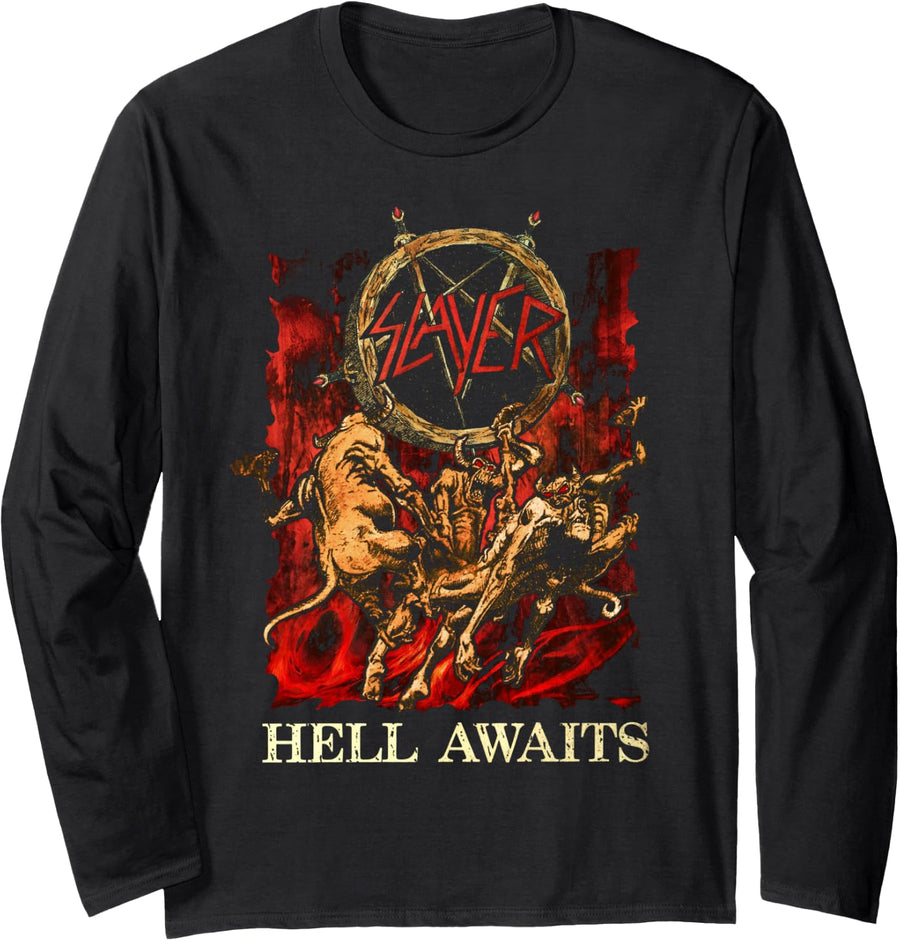 Slayer Hell Awaits 35th Anniversary Long Sleeve T-Shirt - Adult Unisex Black