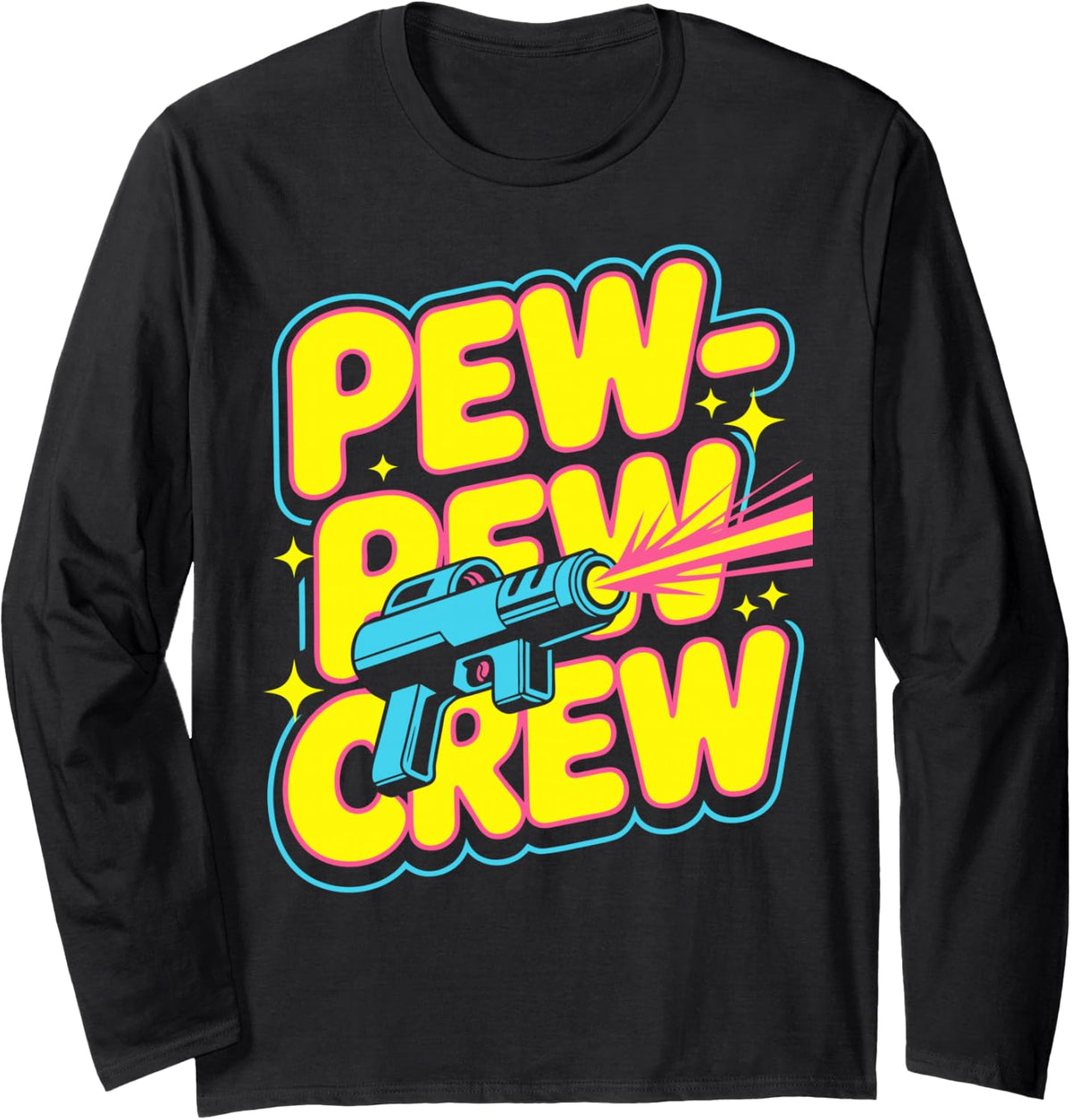 Laser Tag Crew Laser Tag Player Laser Tag Group Long Sleeve T-Shirt - Adult Unisex Black