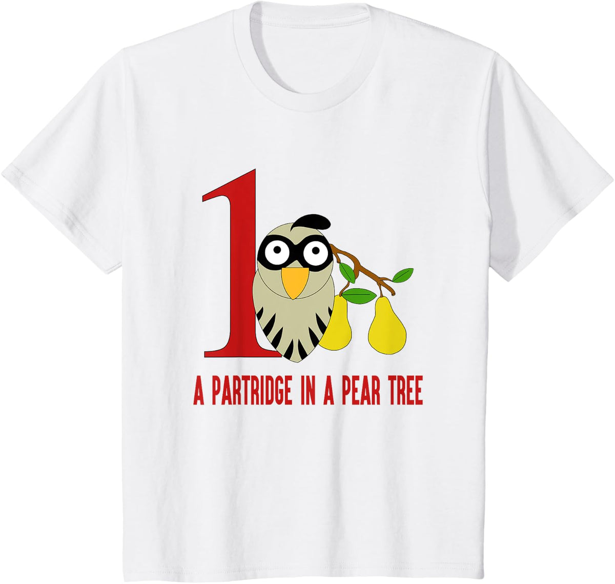 A Partridge in Pear Tree T-Shirt Song 12 Days Christmas Tee T-Shirt - White