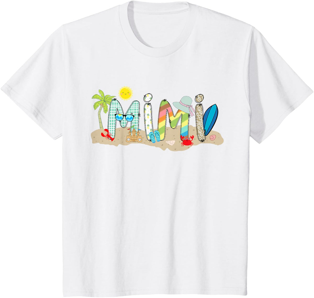Mimi Gift for Grandma Mothers Day Beach Summer Design T-Shirt - White