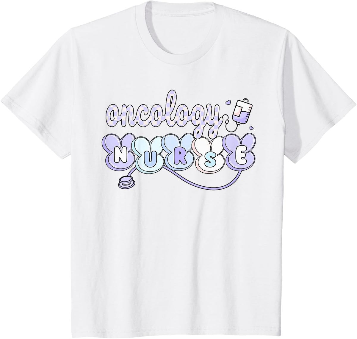 Easter Oncology Nurse Bunny Pediatric Hem Onc Retro Chemo T-Shirt - White