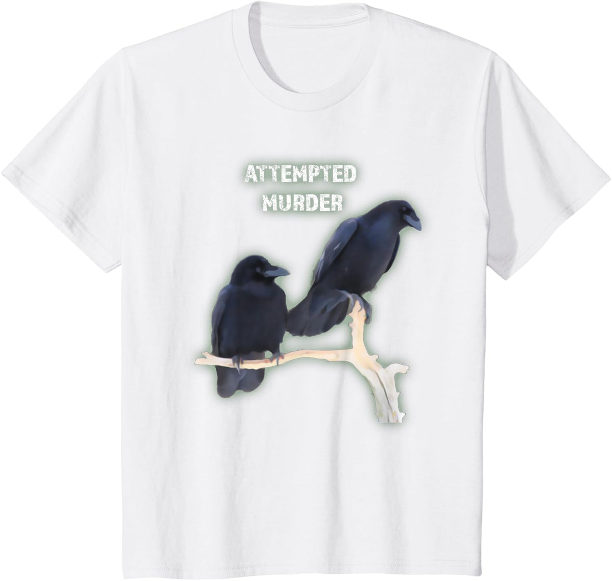 Attempted Murder Crows Funny Ornithology T-Shirt T-Shirt - White
