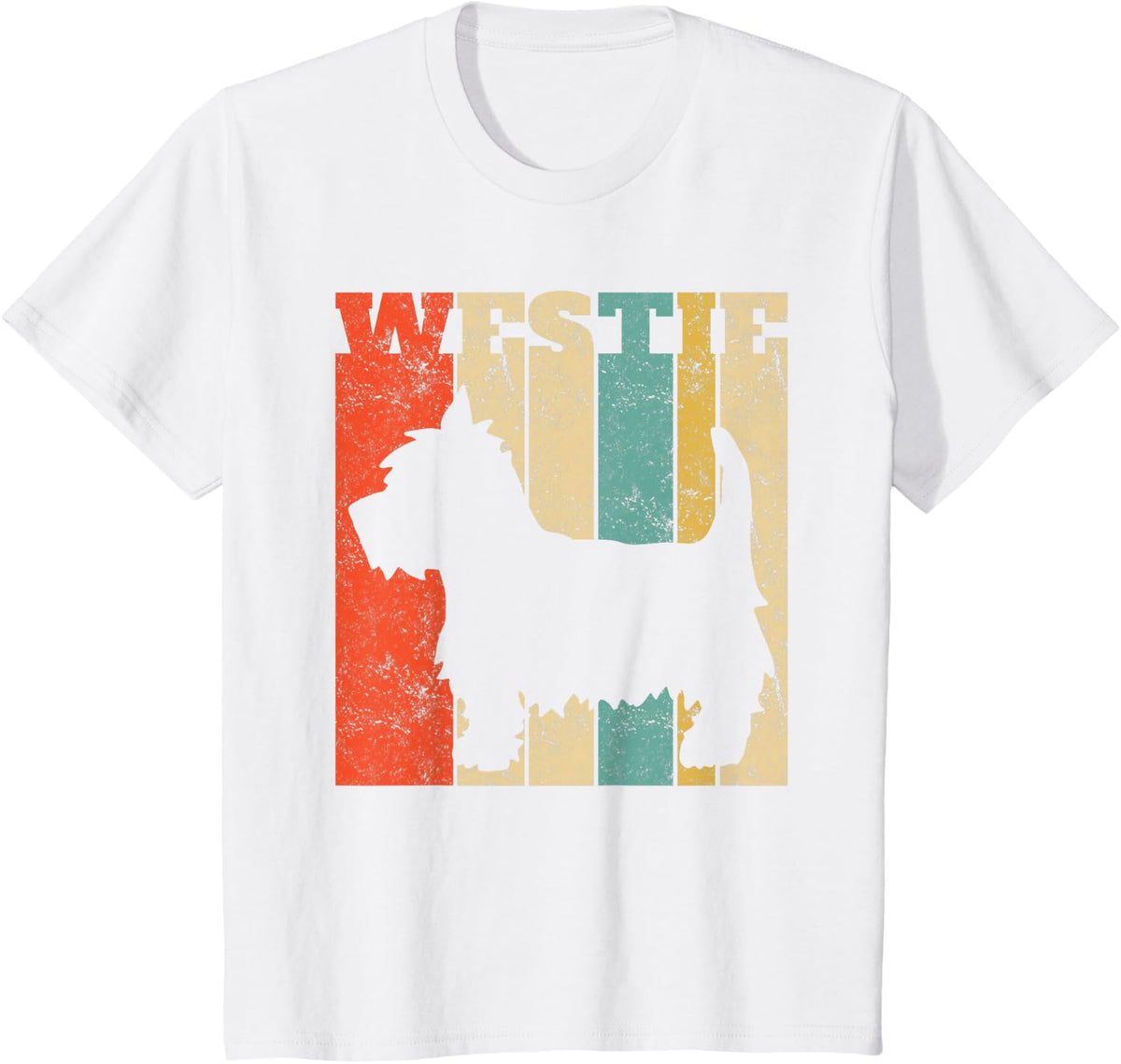 Retro West Highland Terrier Dog Tee Shirt Westie T-Shirt Gift - White