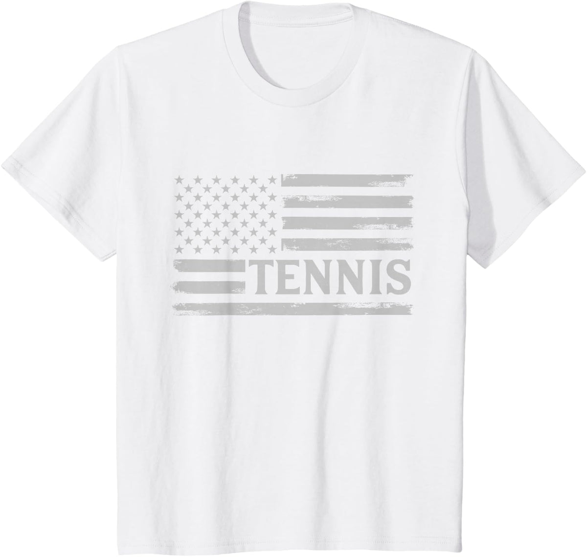 Tennis Grey Vintage USA Flag Player Coach T-Shirt - White