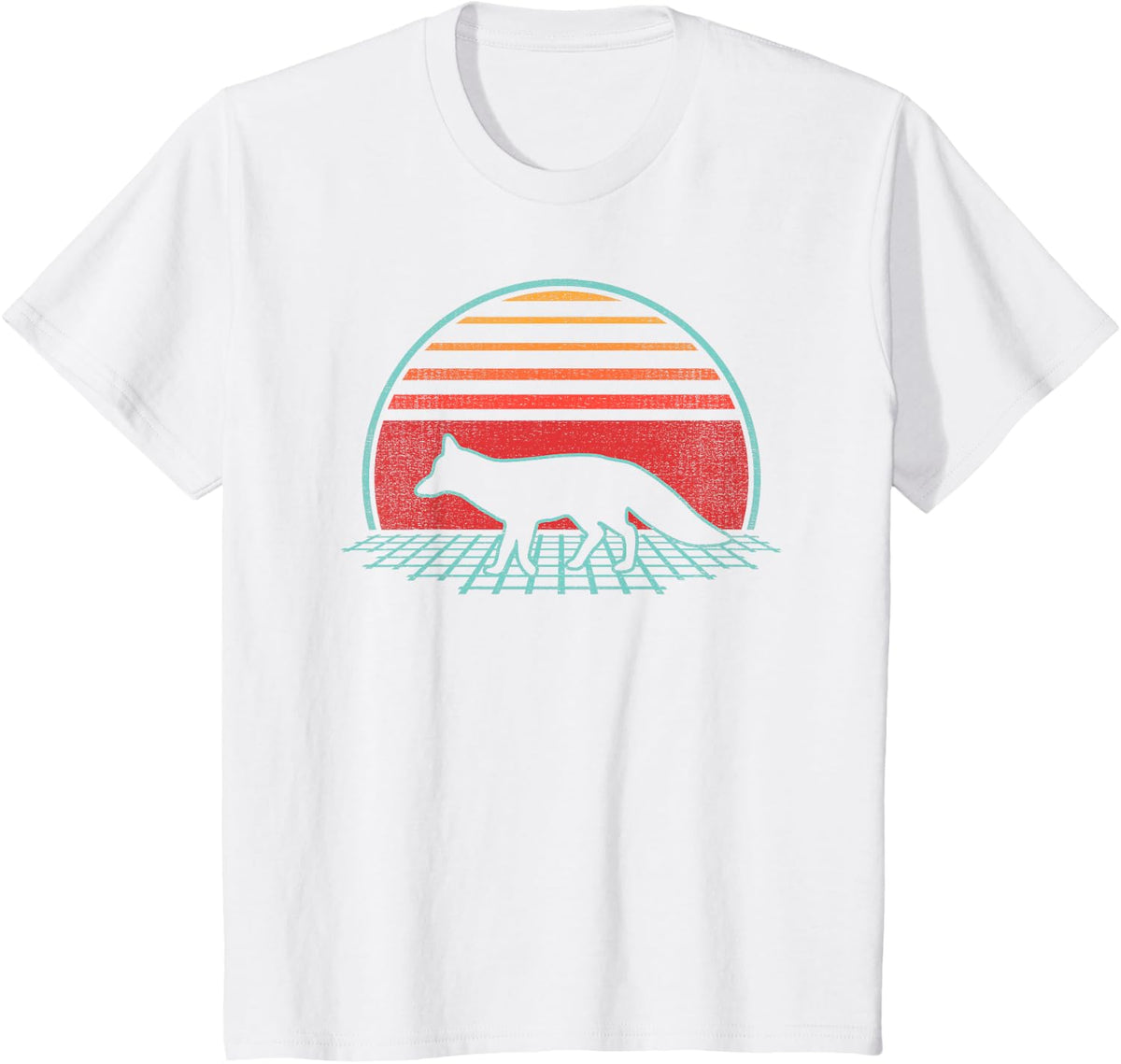Fox Lover Animal Retro Vintage 80s Style T-Shirt Tee 80's Graphic Tees - White