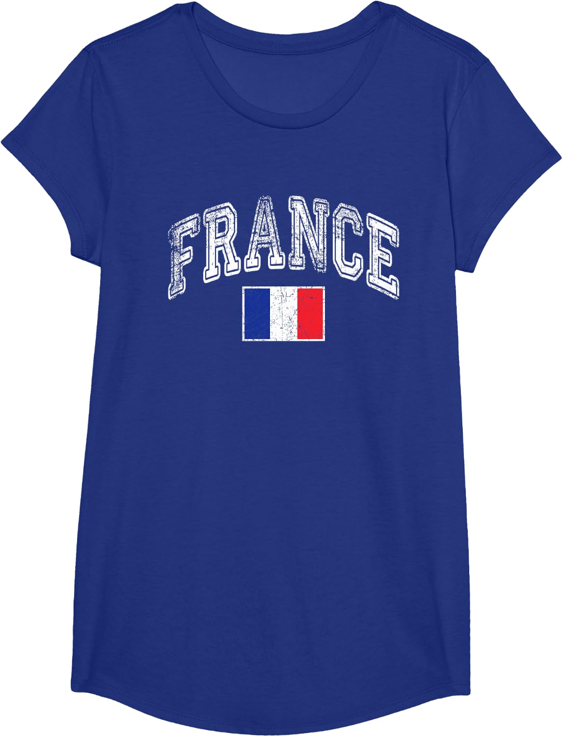 France Flag Vintage T-Shirt - Girls Royal Blue