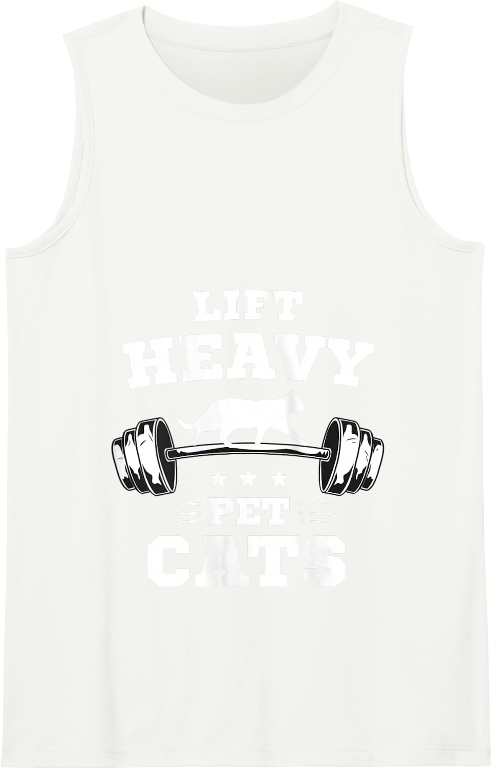 Deadlifts and weights or gym for Lift Heavy. Pet Cats. Tank Top - White