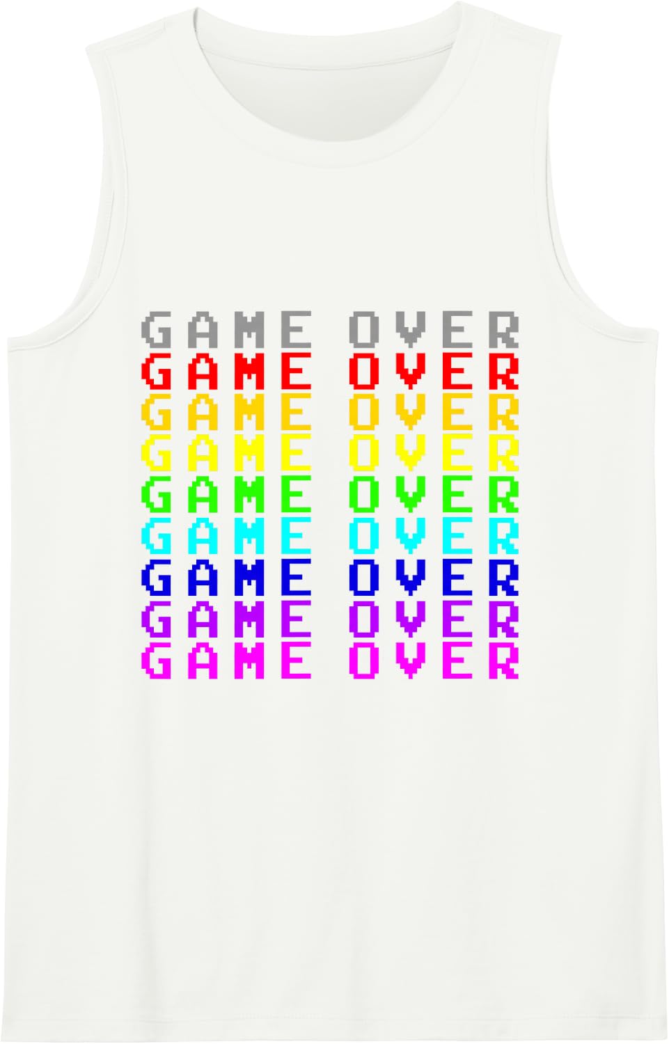 Game-Over Pixel Programmer Computer Gamer Tank Top - White