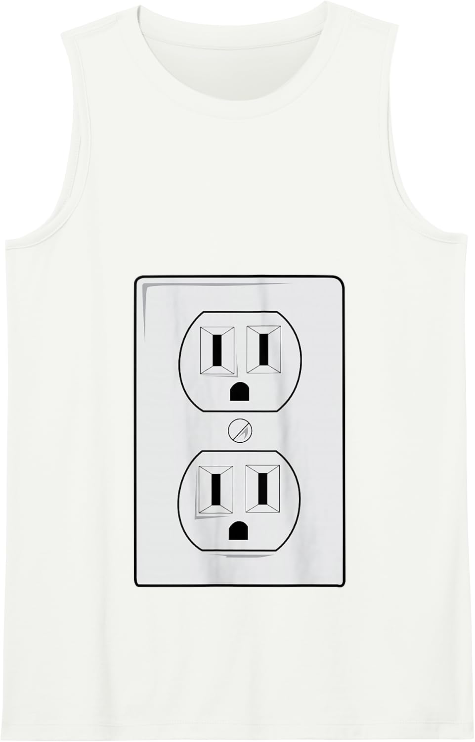 Electrical Outlet Plug and Socket Couples Costume Halloween Tank Top - White