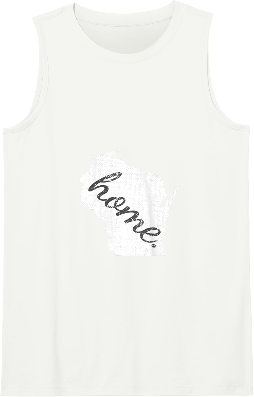 Distressed Wisconsin State Home Tank Top - White