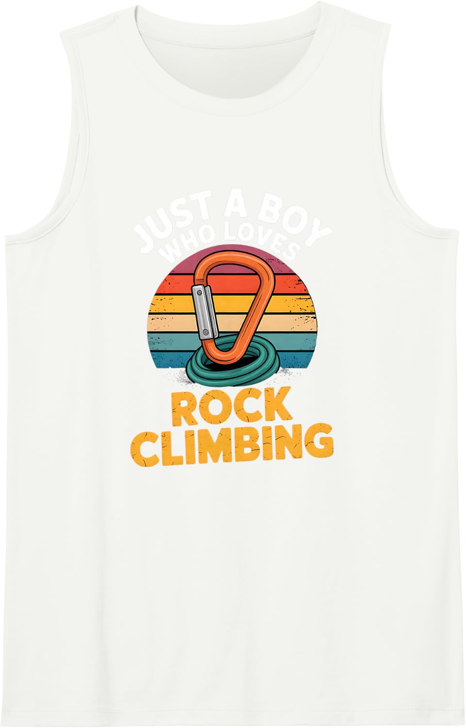 Boys Rock Climbing Sleeveless Tank Top - White