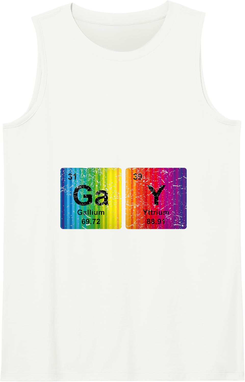 Nerdy Gay Pride LGBTQ Chemical Elements Funny Gay Tank Top - White