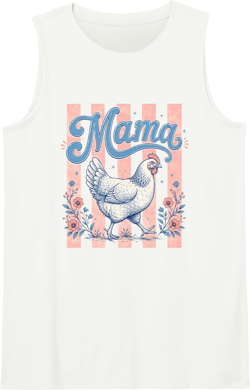 Women's Chicken Mama Sleeveless Tank Top - White