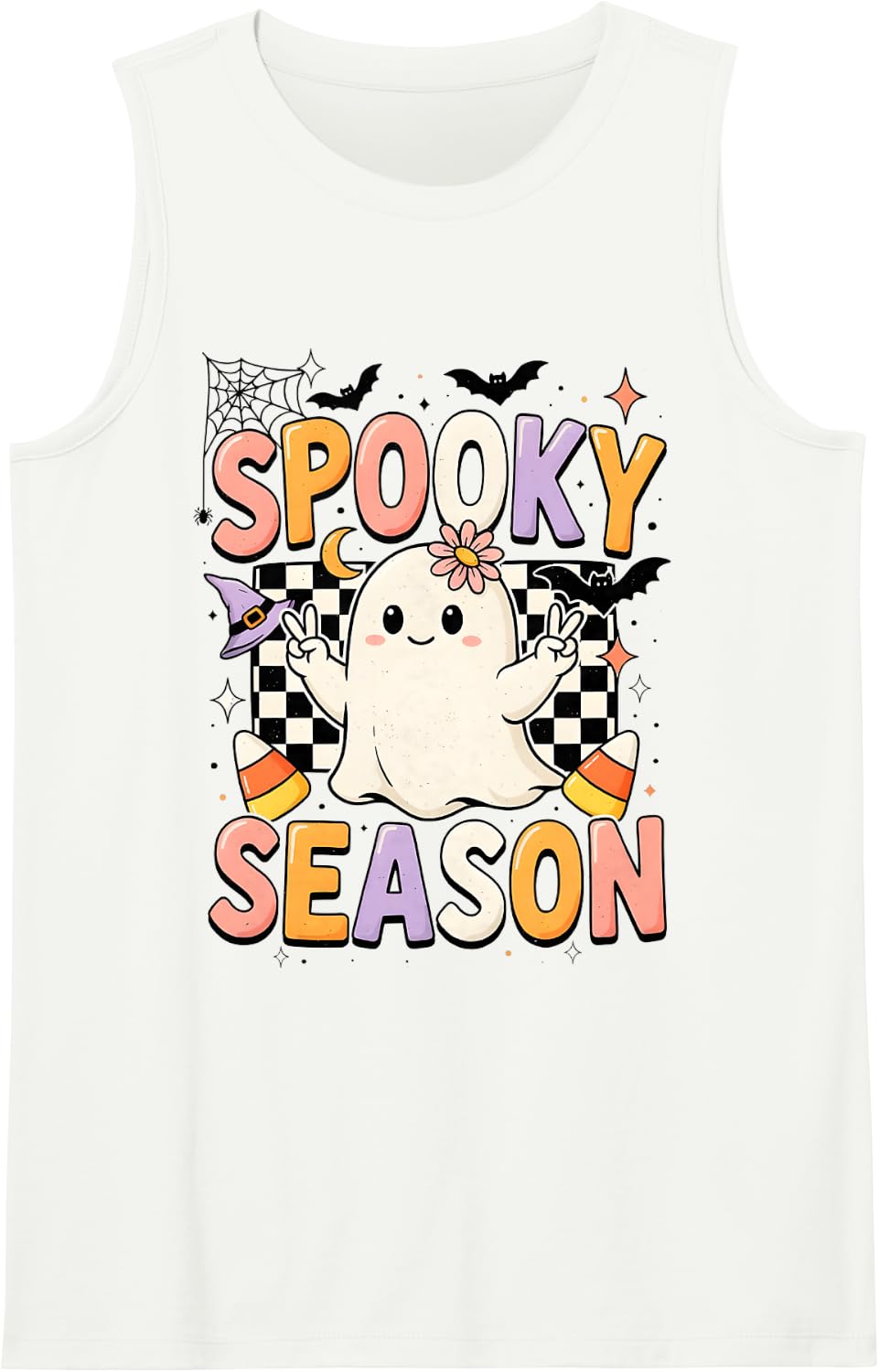 Pastel Sleeveless Tank Top - White