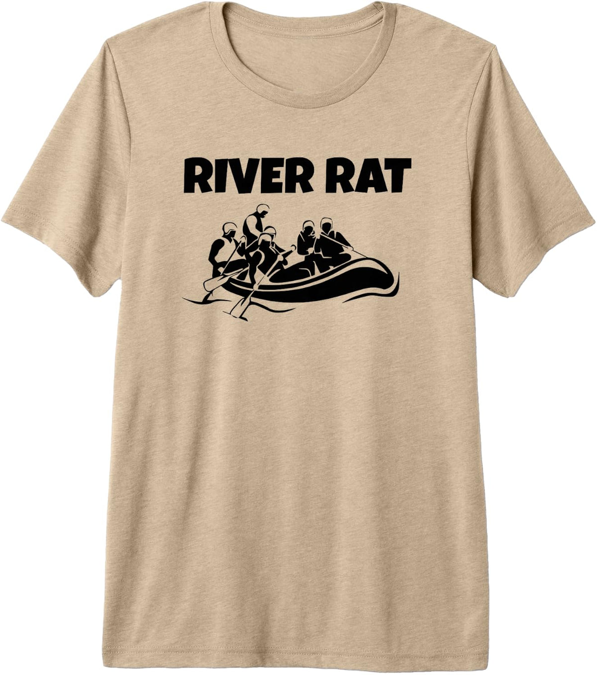 Whitewater Rafting, Paddle Raft: River Rat Premium Tri-Blend T-Shirt - Tan