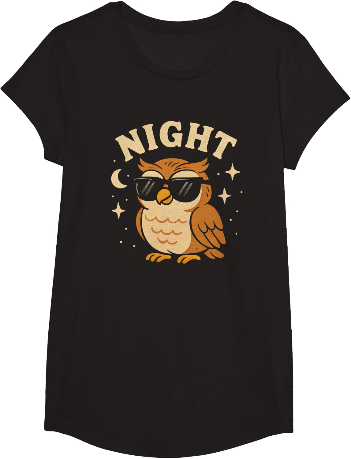 Night Owl Funny Owl Lover Night Owl T-Shirt - Girls Black