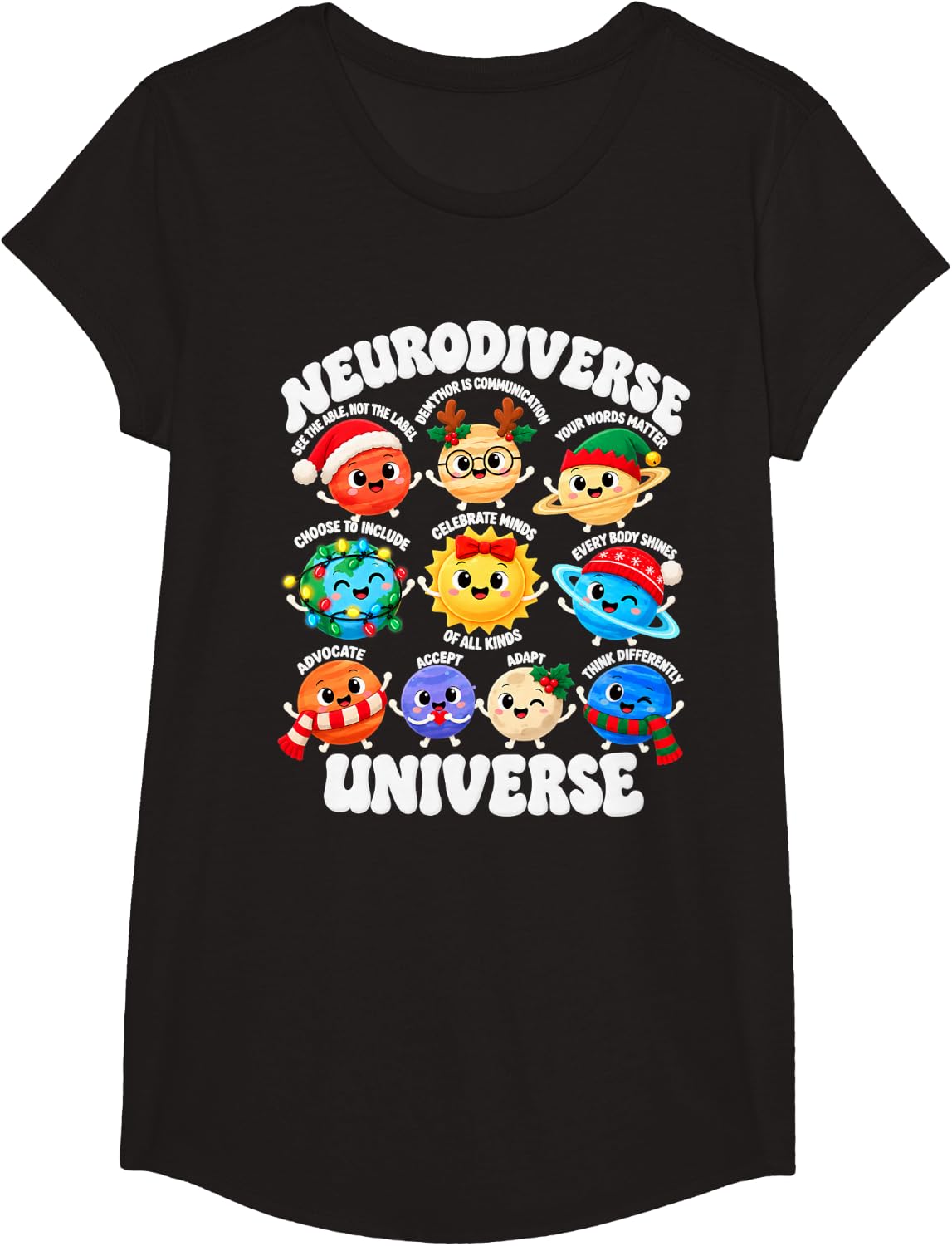 Neurodiverse Universe IEP Special Ed Paraprofessional para T-Shirt - Girls Black