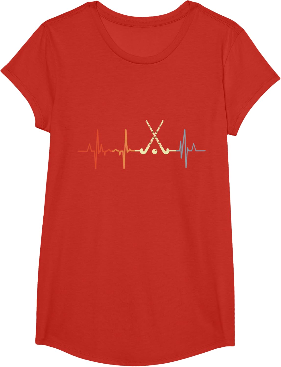 Field Hockey Heart Rate T-Shirt - Girls Red