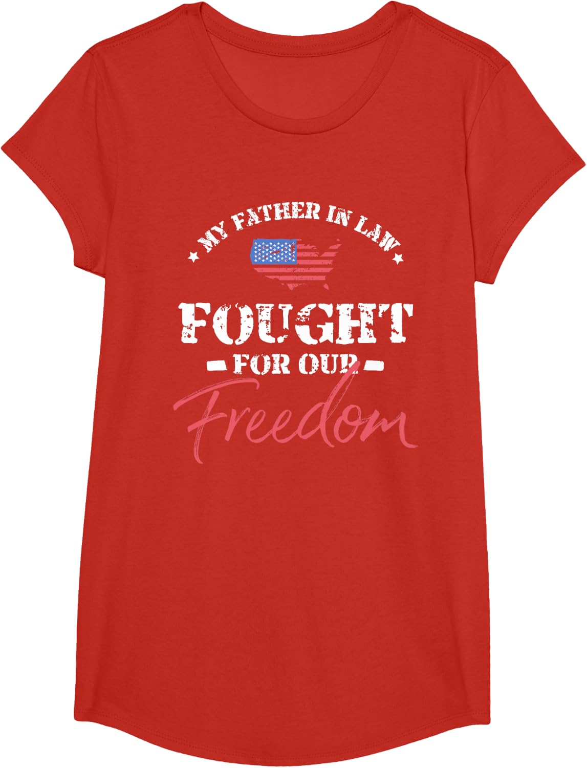 My Father in Law Is a Veteran T-Shirt - Girls Red