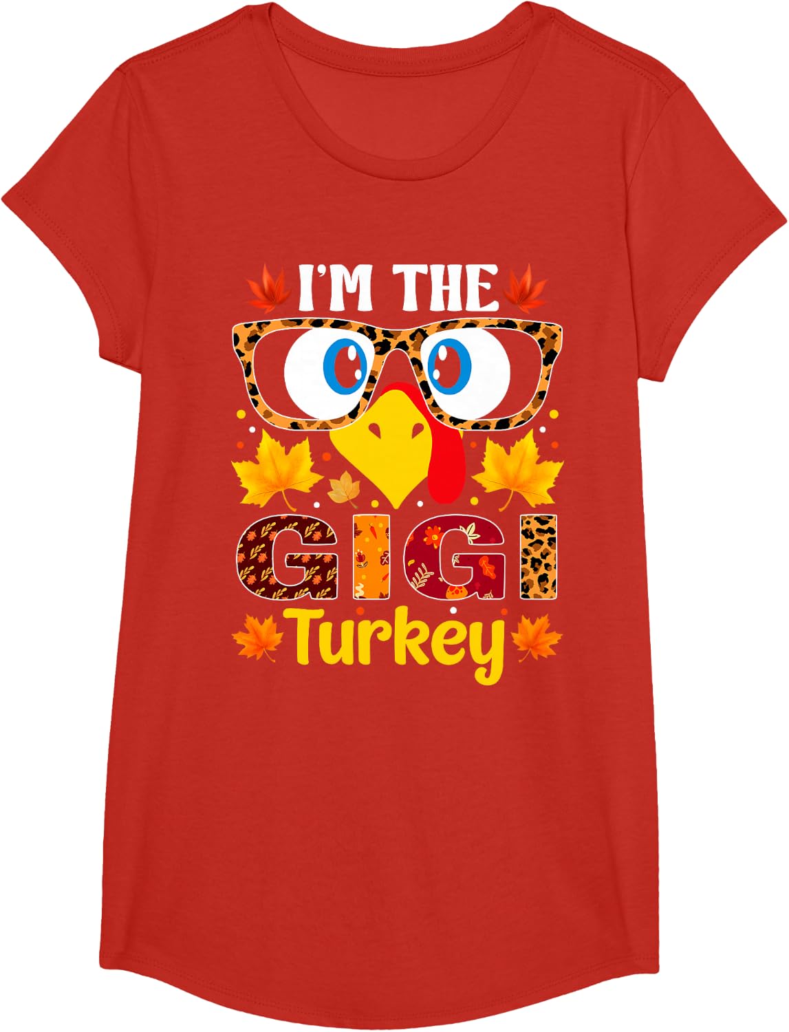 I'm The Gigi Turkey Thanksgiving Family Matching T-Shirt - Girls Red