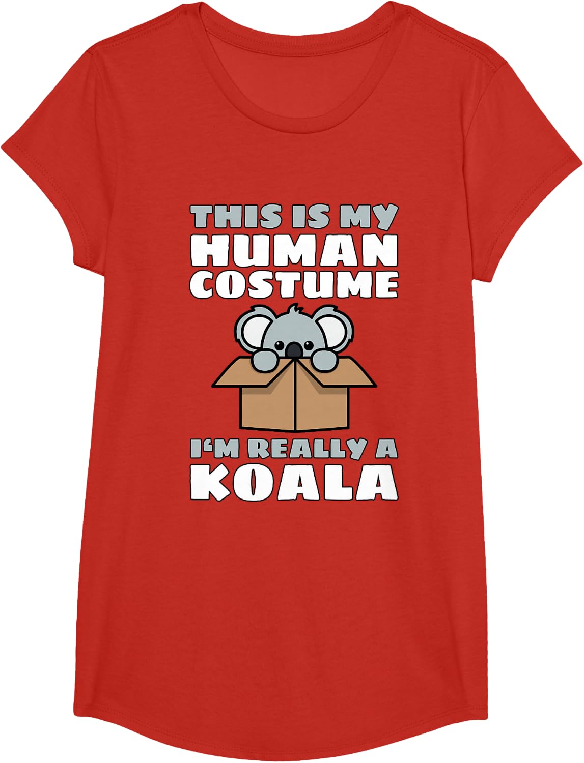 This is My Human Costume I'm Really A Koala T-Shirt - Girls Red