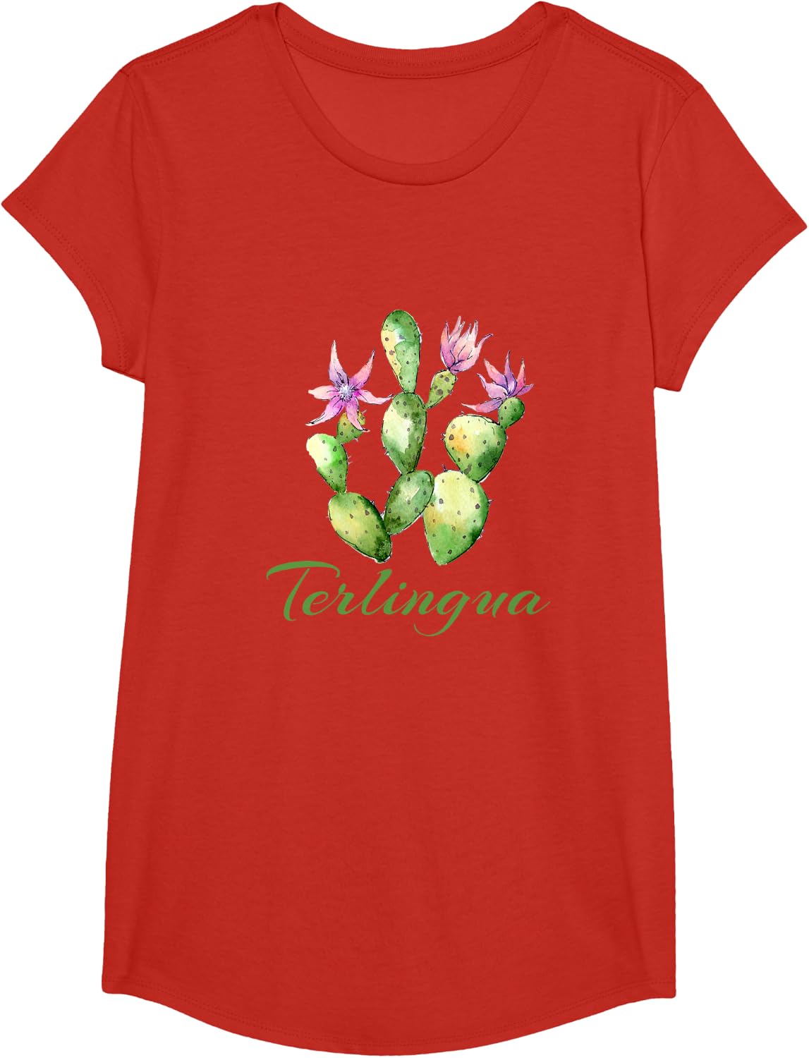 Terlingua Texas Cactus T-Shirt - Girls Red