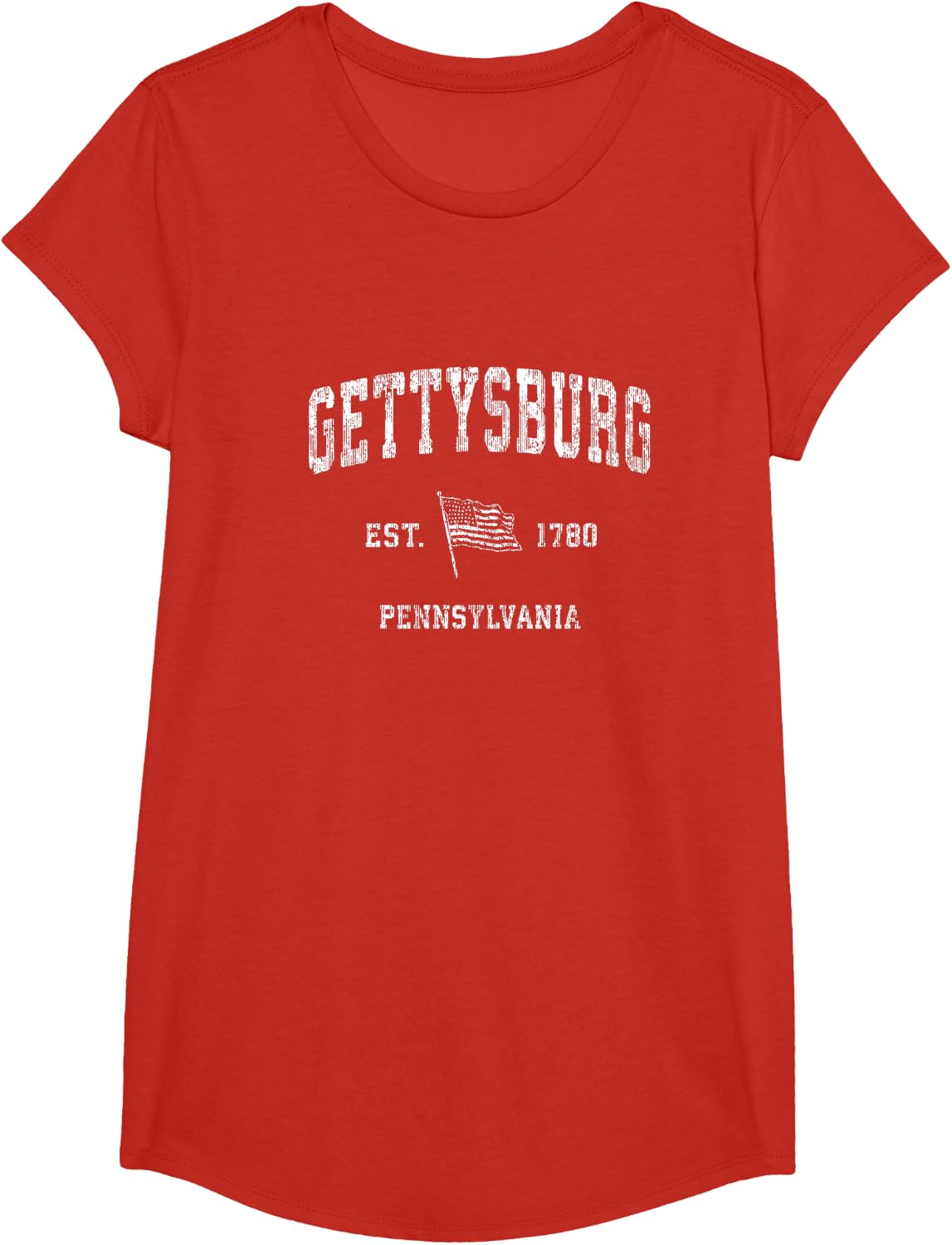 Gettysburg Pennsylvania PA T-Shirt Vintage US Flag Tee T-Shirt - Girls Red