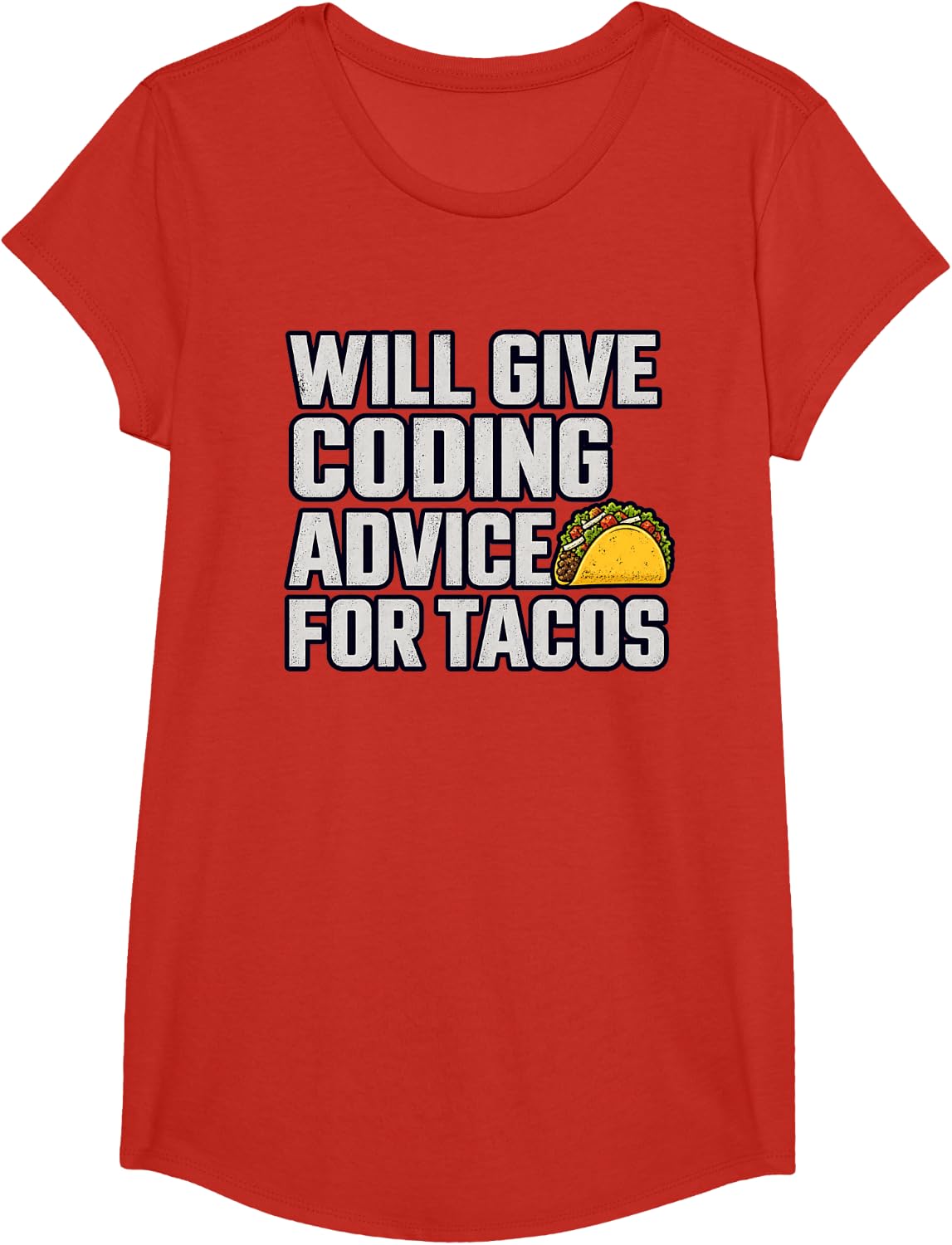 Coding Advice for Tacos T-Shirt - Girls Red