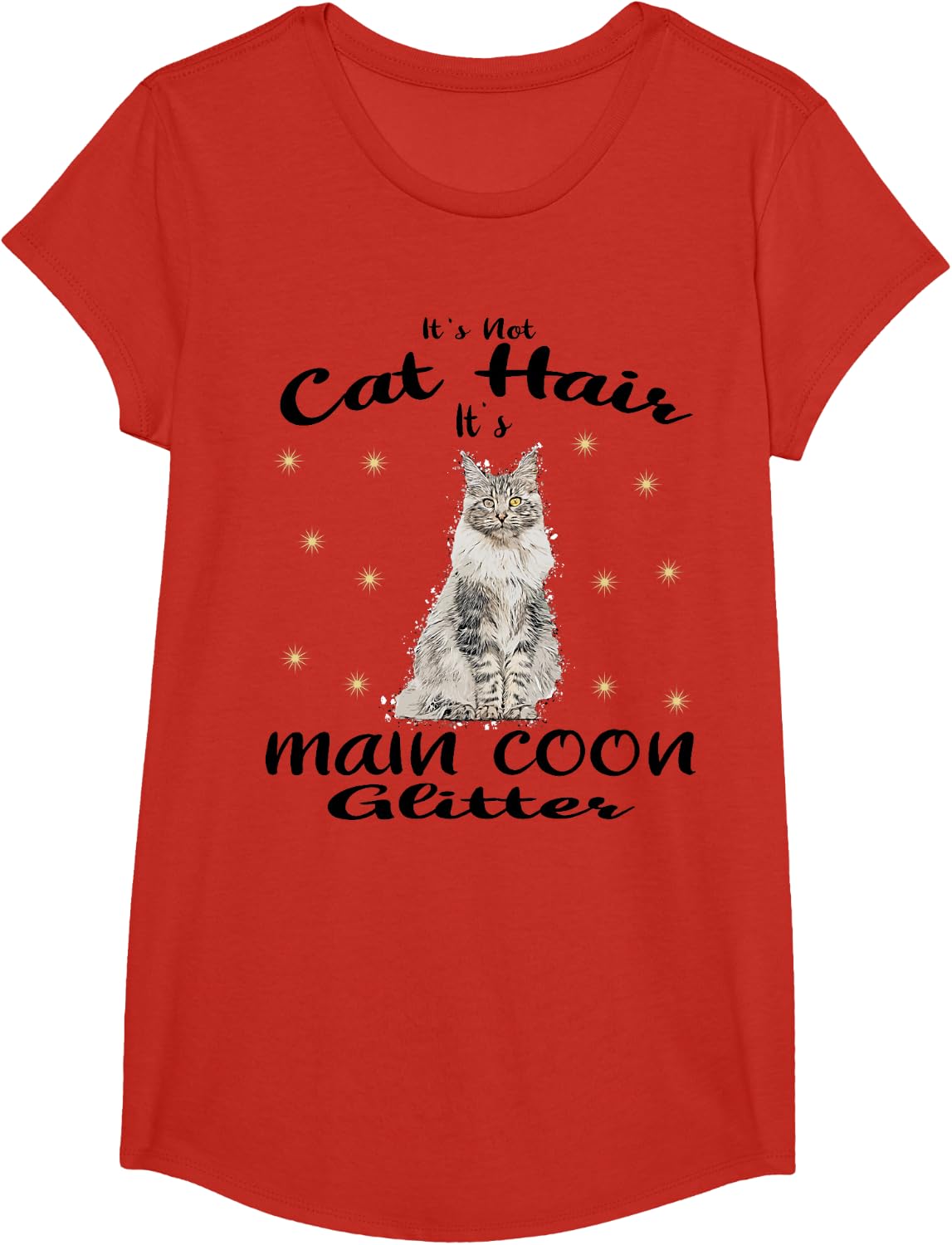 Mainecoon Maine Coon Mainecoon Cat T-Shirt - Girls Red